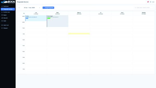 Imagine proiect Programator Service si Rent a Car